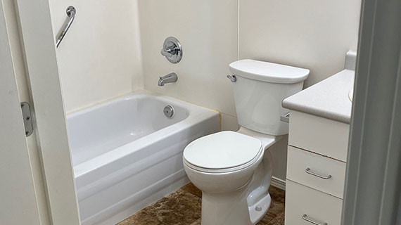 image of a bathroom with shower and toilet